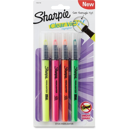 Clear View Highlighter Pack, 4PK